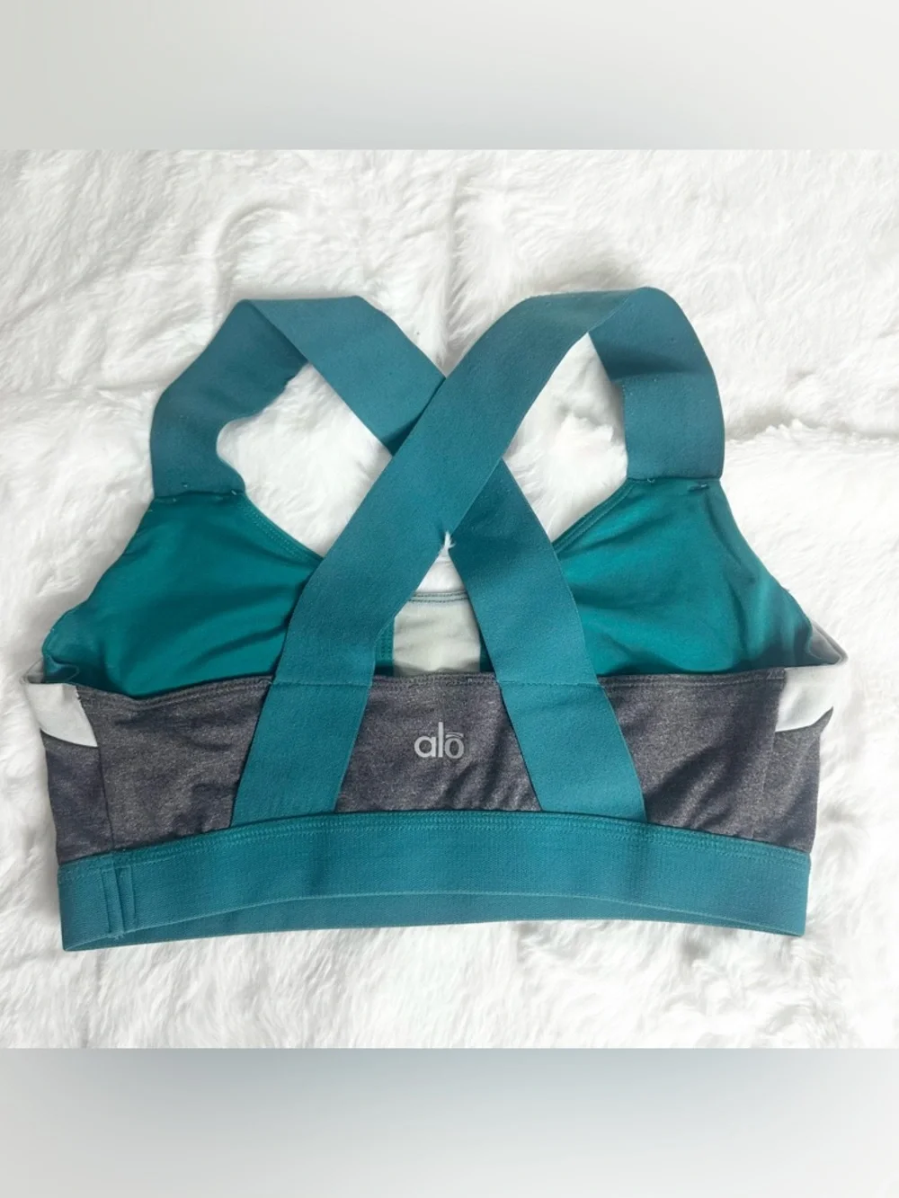 *ALO* Teal & Charcoal Strappy Sports Bra